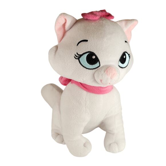 Disney Marie Aristocats White Cat Plush Pink Bow 10" Kohl’s Just Play 2023 - Picture 3 of 16